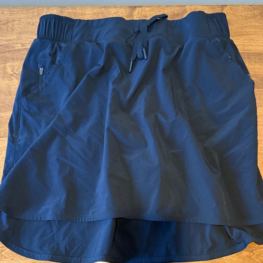 Black Active Skort with Drawstring Waist